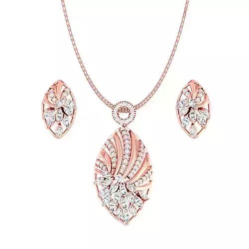 High Jewelry Pendant Earrings set 3dm stl 1-render detail