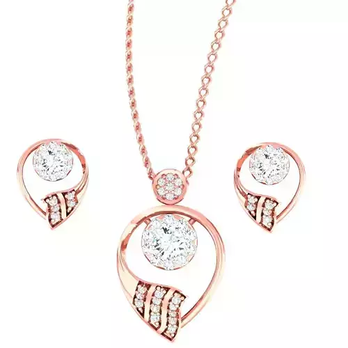 High Jewelry Pendant Earrings set 3dm stl 1-render detail