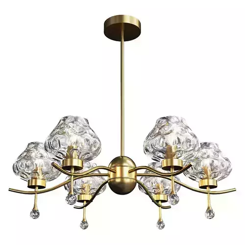PRISCILLA brass chandelier with clear glass shades