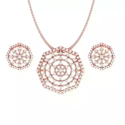 High Jewelry Pendant Earrings set 3dm stl 1-render detail