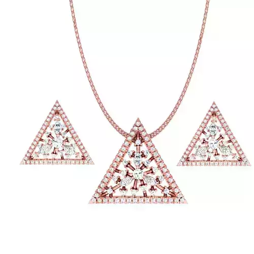 High Jewelry Pendant Earrings set 3dm stl 1-render detail