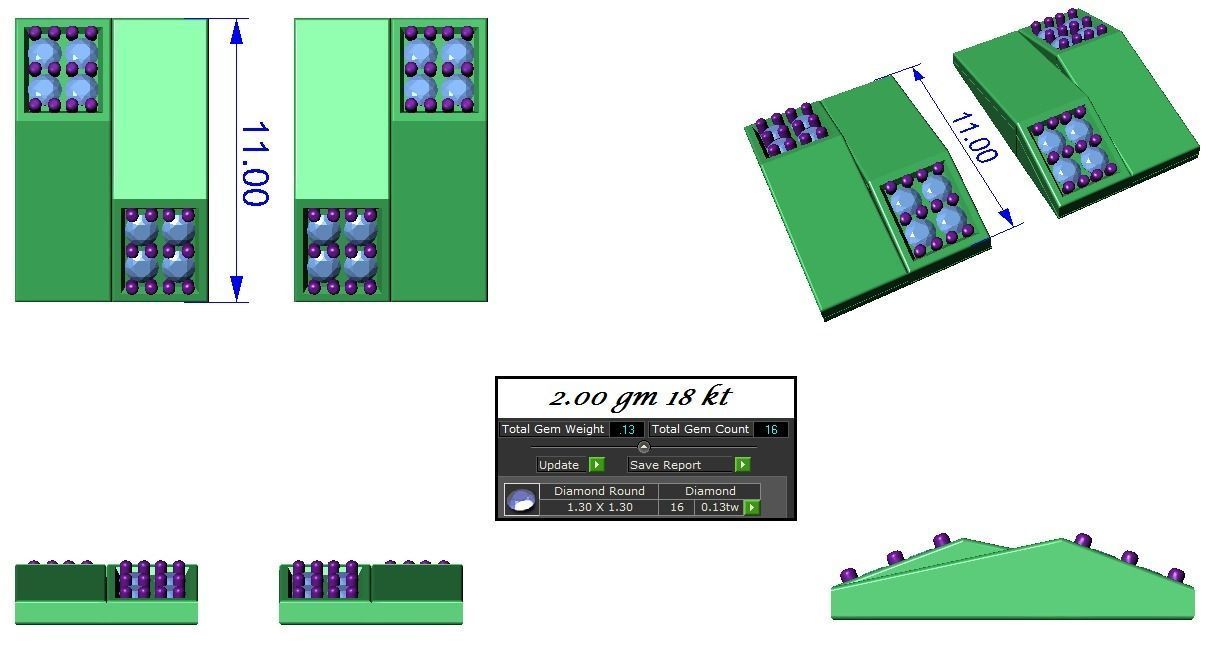 High Jewelry Pendant Earrings set 3dm stl 1-render detail 3D print model_1