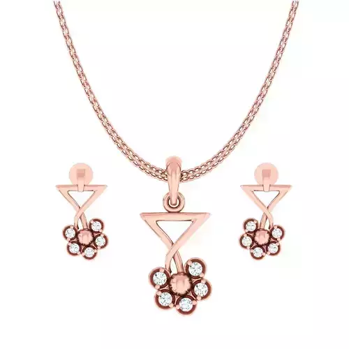 High Jewelry flower Pendant Earrings set 3dm stl 1-render detail 3D print model
