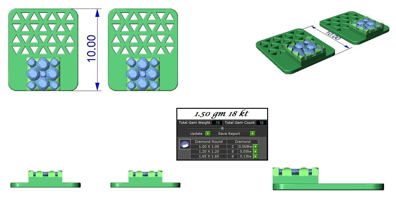 High Jewelry Pendant Earrings set 3dm stl 1-render detail 3D print model_1