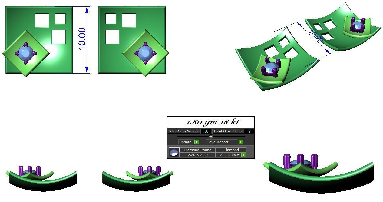 High Jewelry Pendant Earrings set 3dm stl 1-render detail 3D print model_1