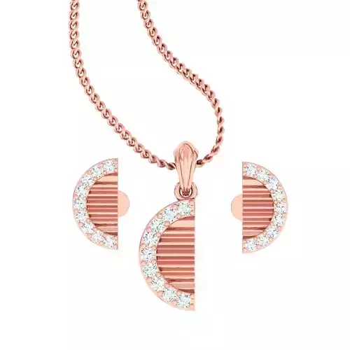 Half Moon High Jewelry Pendant Earrings set 3dm stl 1-render  3D print model