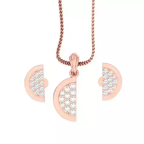 High Jewelry half moon pendant Earrings set 3dm stl 1-render 3D print model