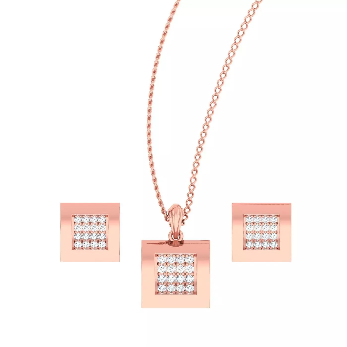 High Jewelry Pendant Earrings set 3dm stl 1-render detail 3D print model_0