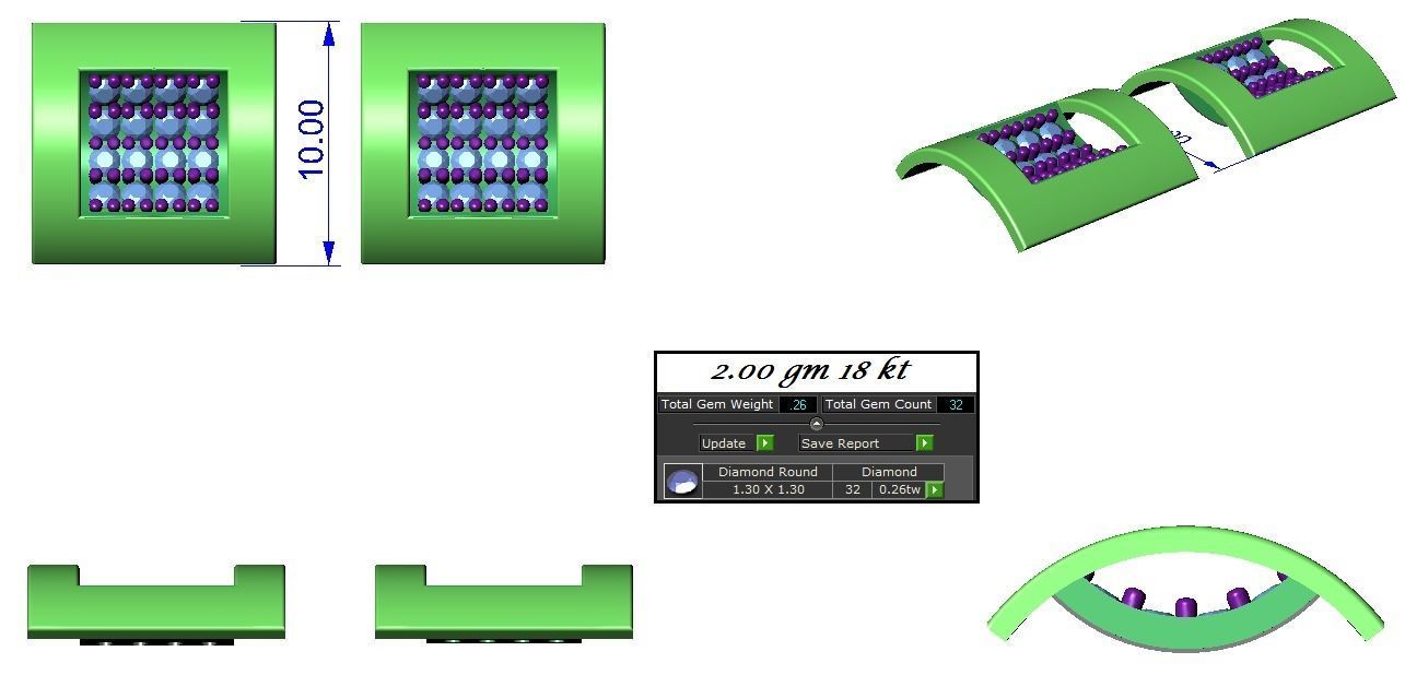 High Jewelry Pendant Earrings set 3dm stl 1-render detail 3D print model_1