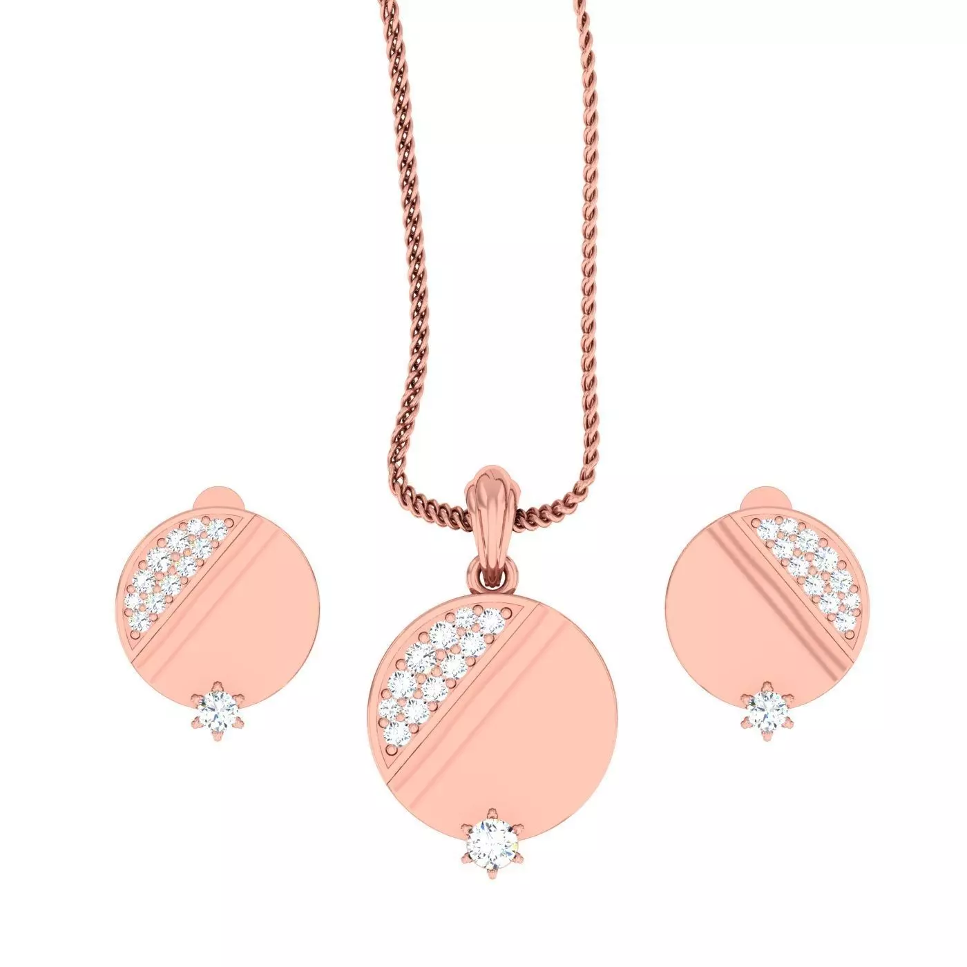 High Jewelry Pendant Earrings set 3dm stl 1-render detail 3D print model_0