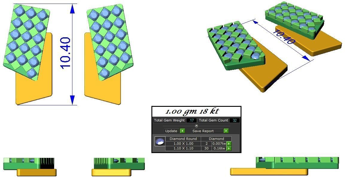 High Jewelry Pendant Earrings set 3dm stl 1-render detail 3D print model_1