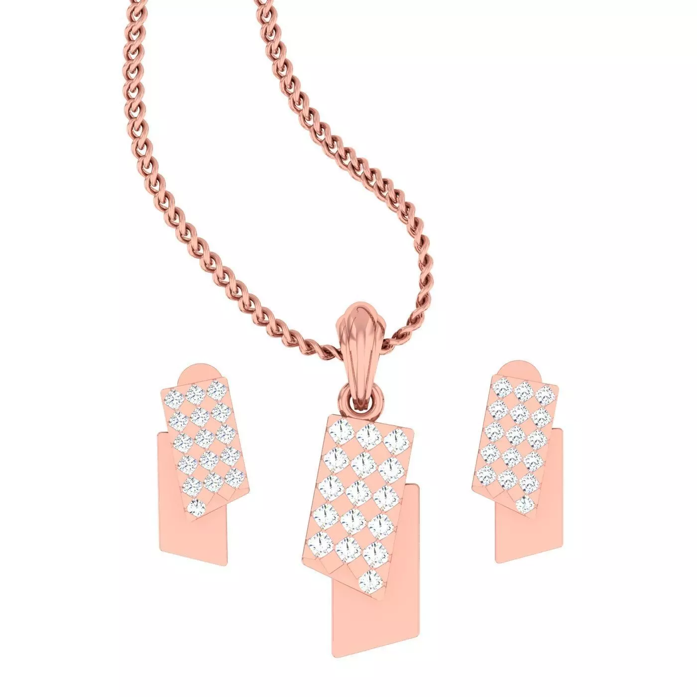 High Jewelry Pendant Earrings set 3dm stl 1-render detail 3D print model_0