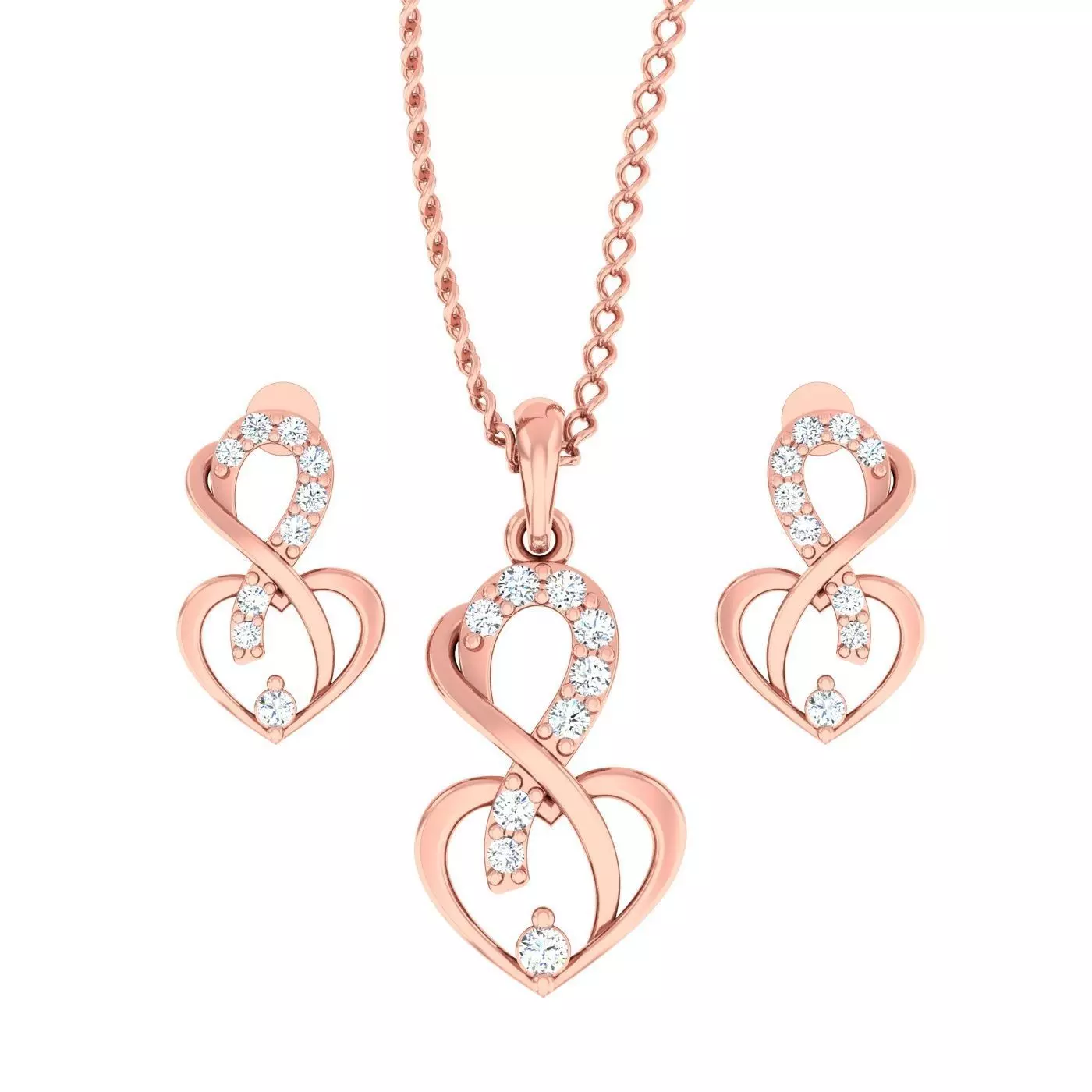 High Jewelry Pendant Earrings set 3dm stl 1-render detail 3D print model_0