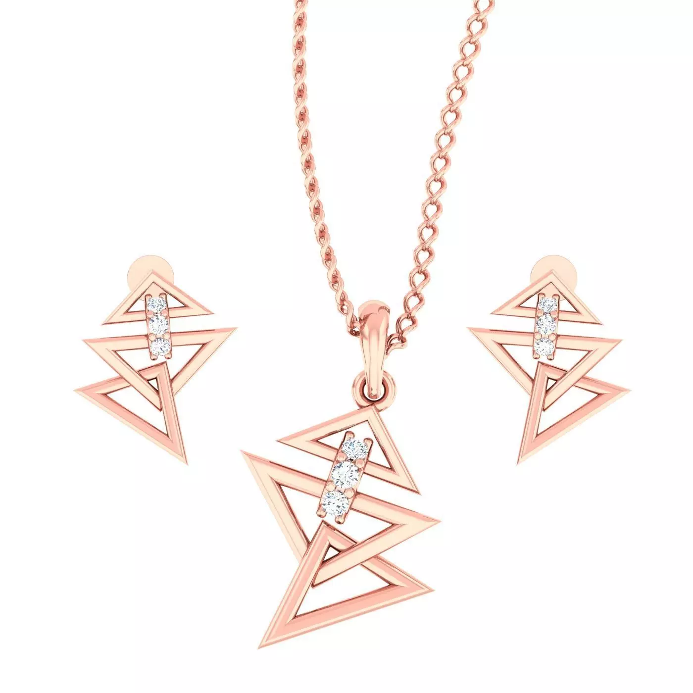 High Jewelry Pendant Earrings set 3dm stl 1-render detail 3D print model_0