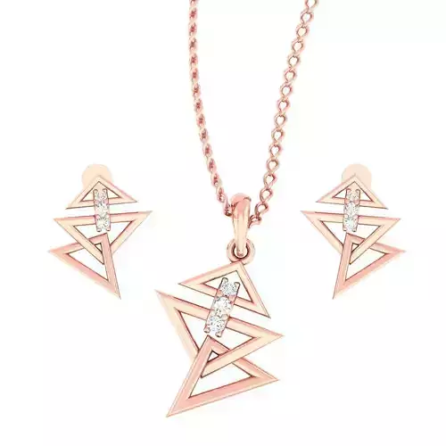 High Jewelry Pendant Earrings set 3dm stl 1-render detail