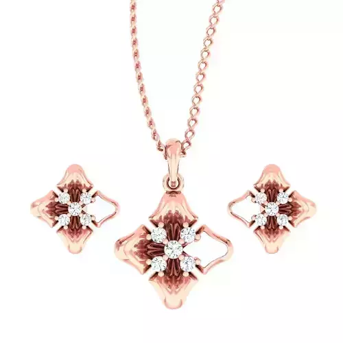 High Jewelry flower Pendant Earrings set 3dm stl 1-render detail 3D print model