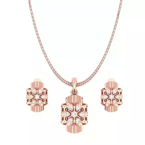High Jewelry Flower Pendant Earrings set 3dm stl 1-render detail 3D print model