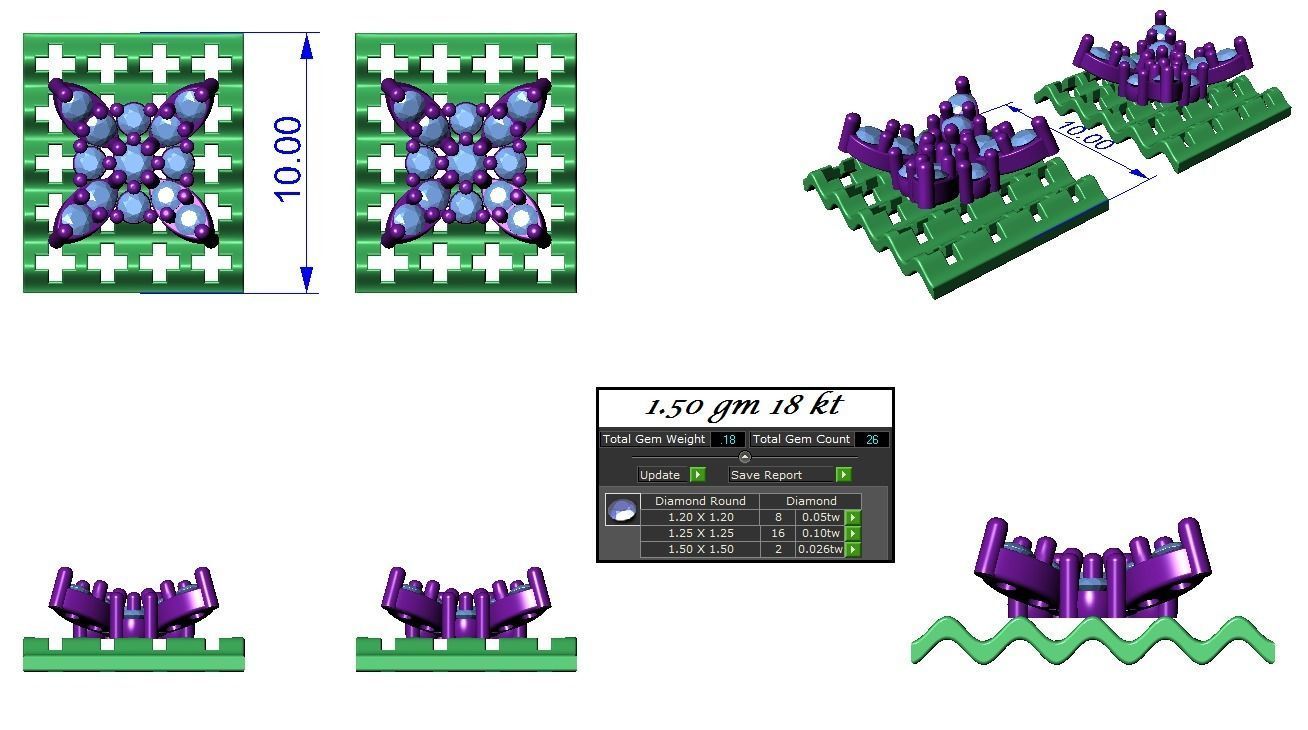 High Jewelry Pendant Earrings set 3dm stl 1-render detail 3D print model_1