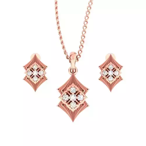 High Jewelry Pendant Earrings set 3dm stl 1-render detail