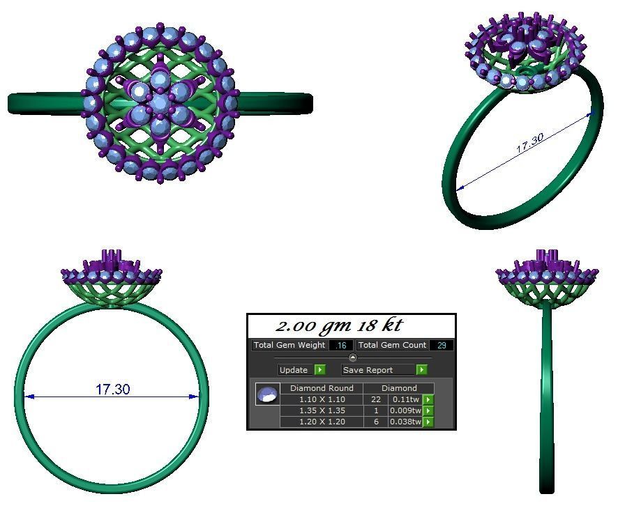 High Jewelry Flower Pendant Earrings set 3dm stl 1-render 3D print model_3