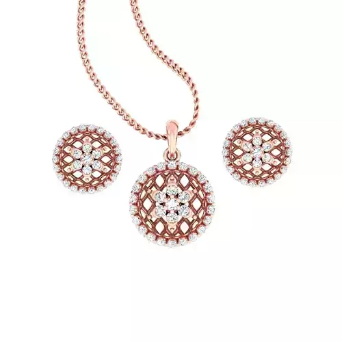 High Jewelry Flower Pendant Earrings set 3dm stl 1-render 3D print model