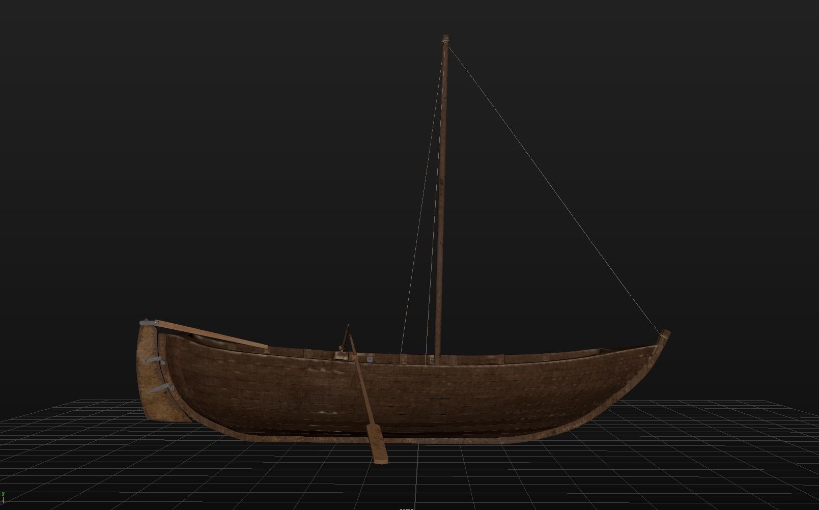 Boat - Rowboat - Sailboat - Animated Low-poly 3D model_6