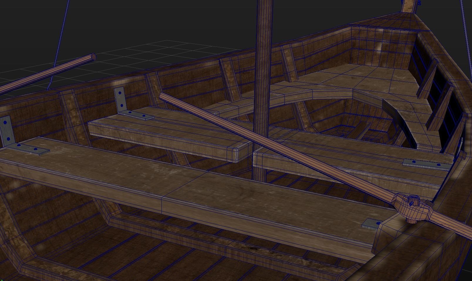 Boat - Rowboat - Sailboat - Animated Low-poly 3D model_14