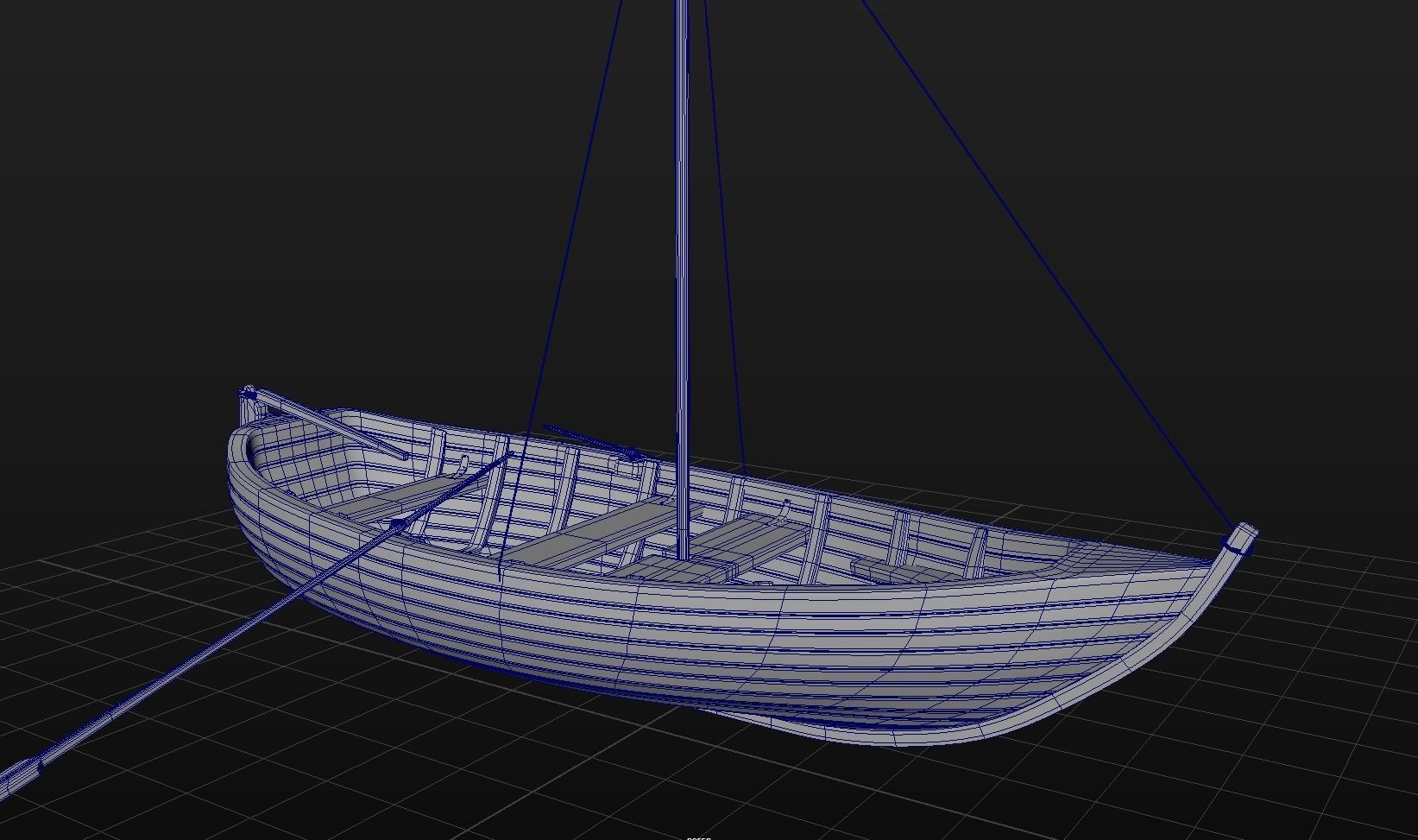 Boat - Rowboat - Sailboat - Animated Low-poly 3D model_15