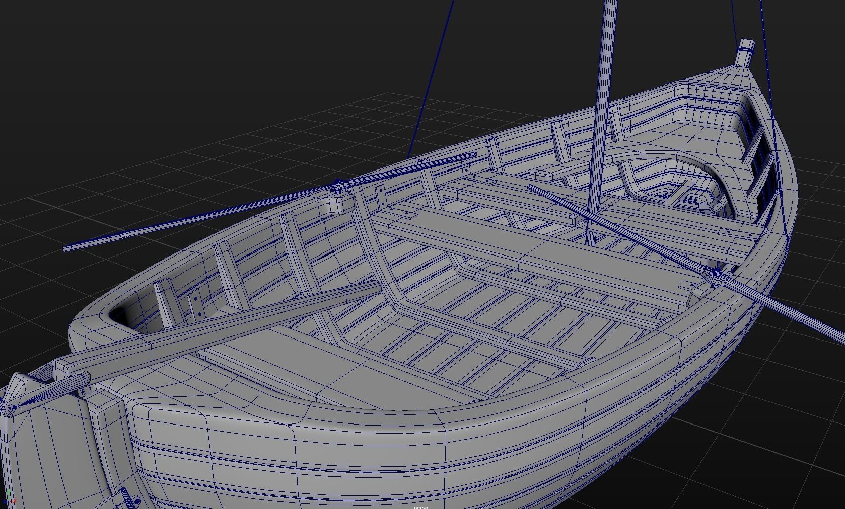 Boat - Rowboat - Sailboat - Animated Low-poly 3D model_17