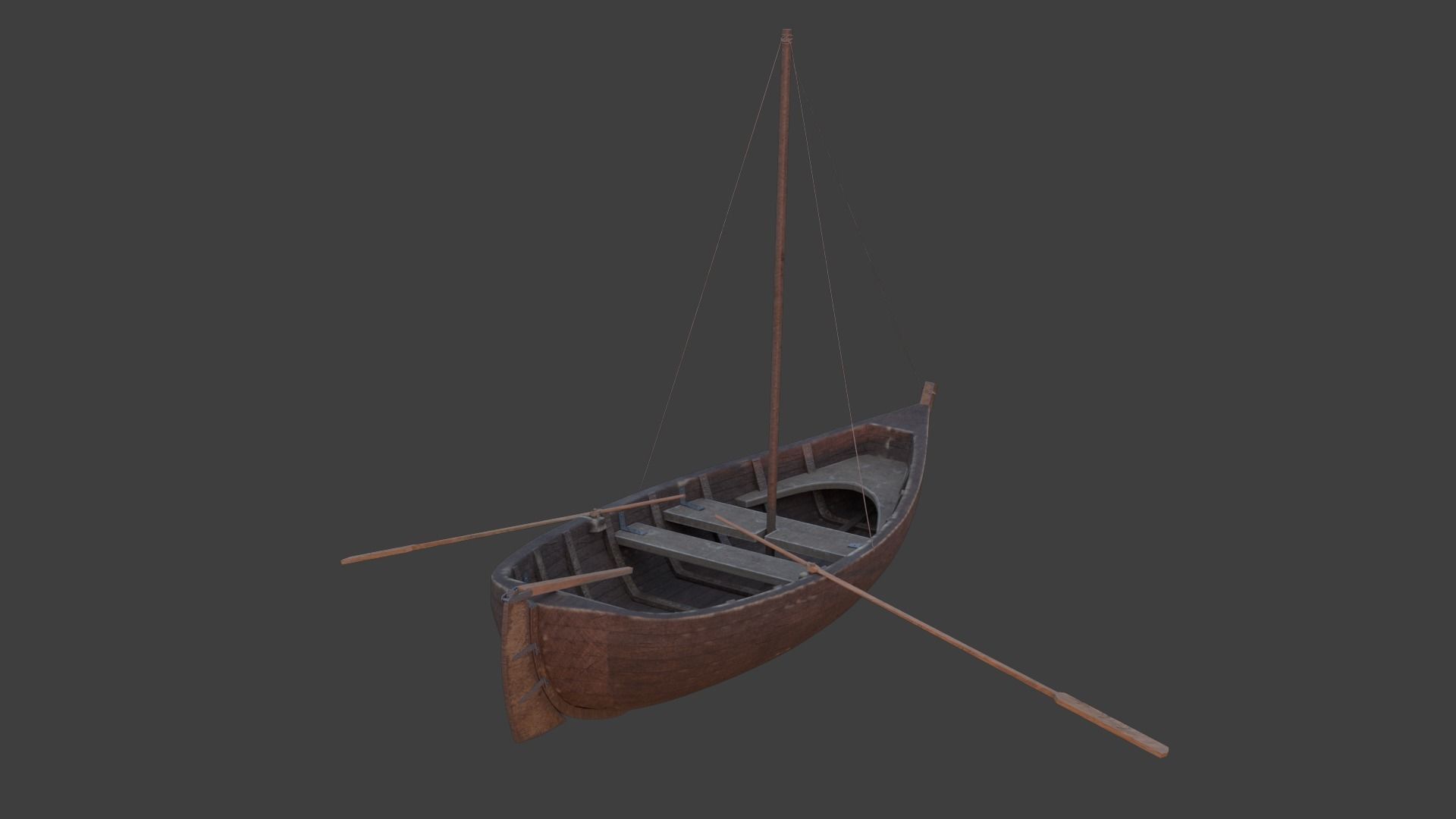Boat - Rowboat - Sailboat - Animated Low-poly 3D model_18