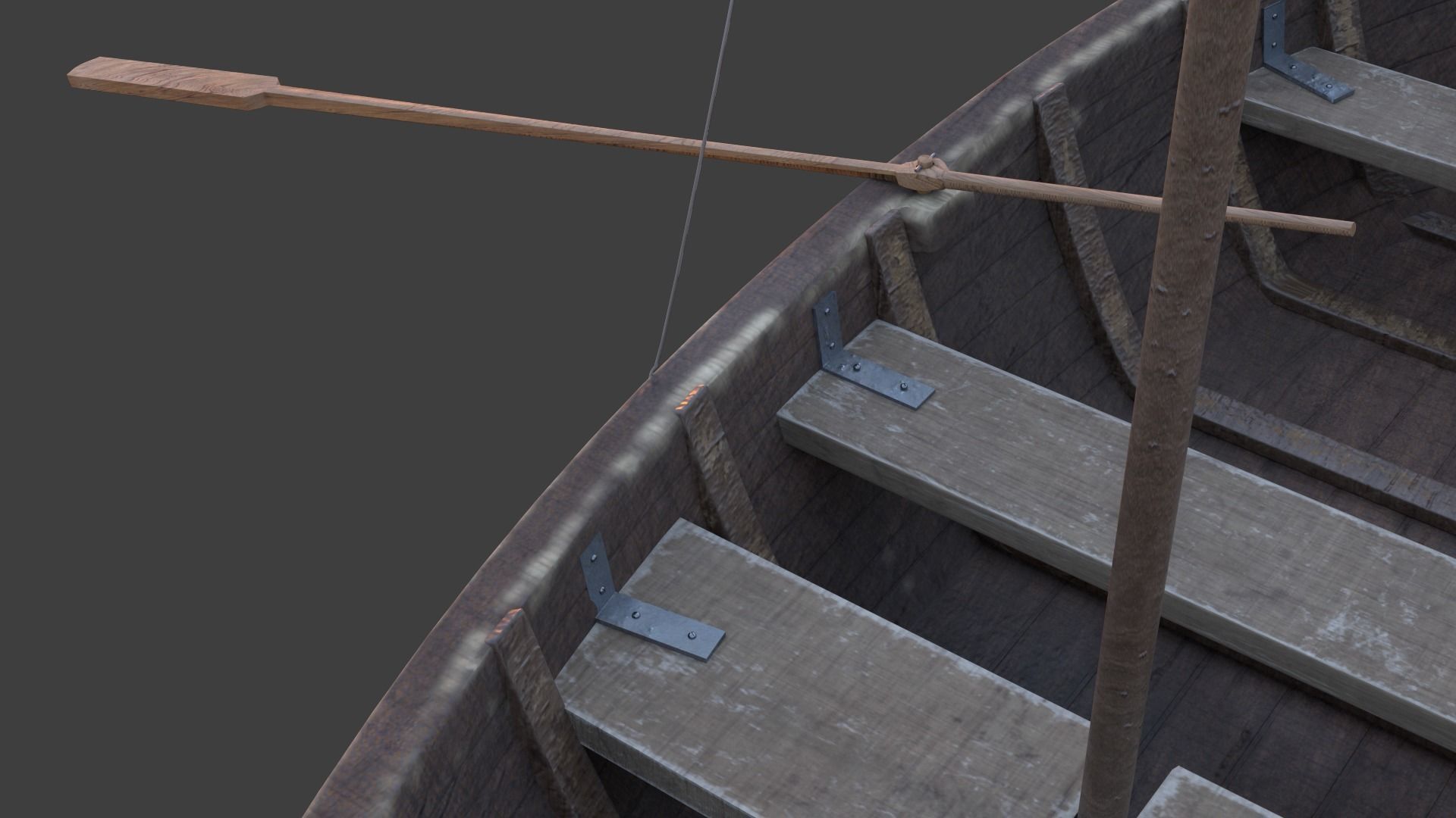 Boat - Rowboat - Sailboat - Animated Low-poly 3D model_1