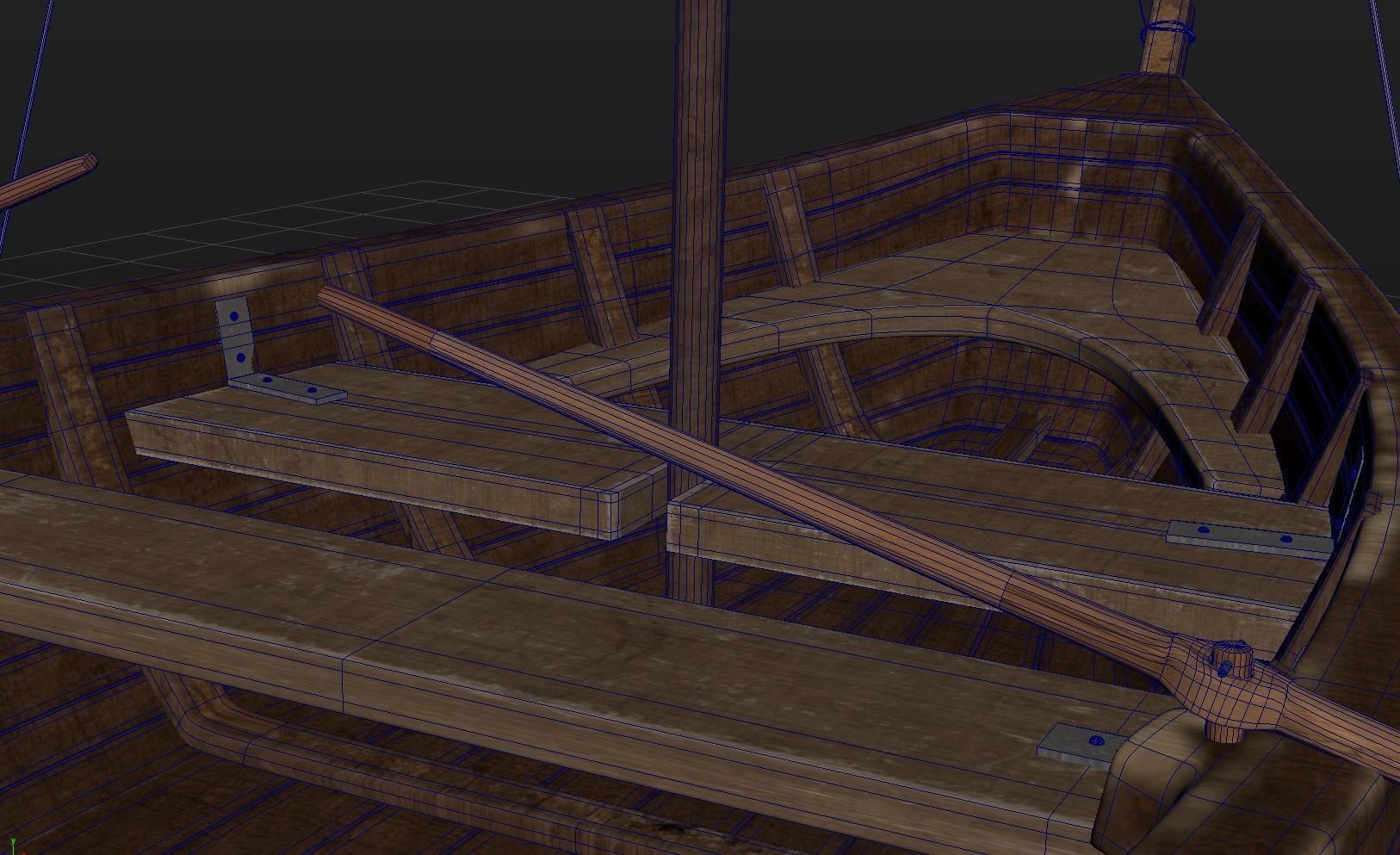 Boat - Rowboat - Sailboat - Animated Low-poly 3D model_12