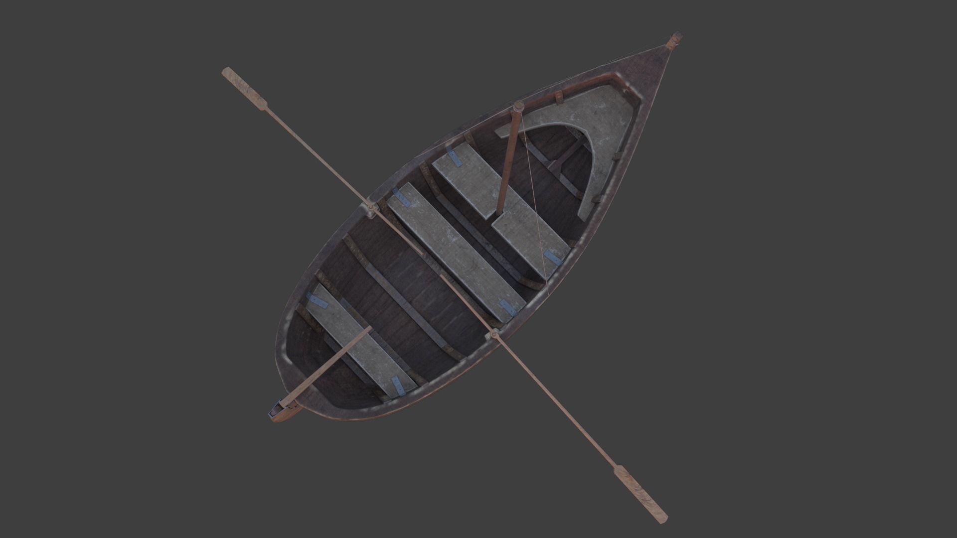 Boat - Rowboat - Sailboat - Animated Low-poly 3D model_2