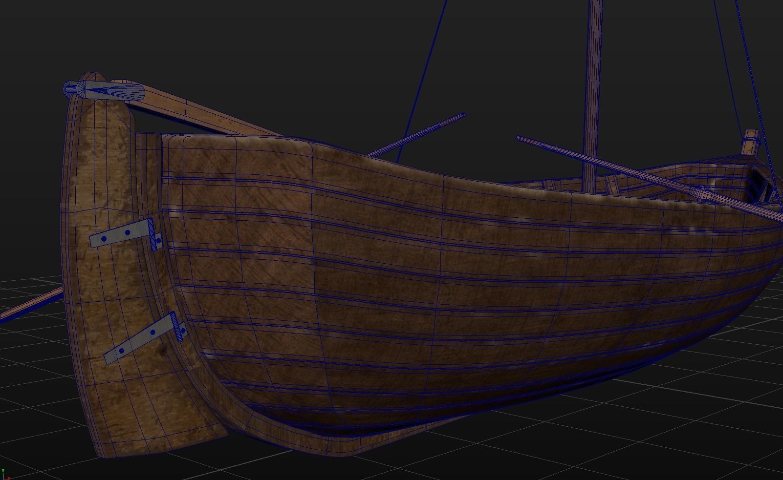 Boat - Rowboat - Sailboat - Animated Low-poly 3D model_11