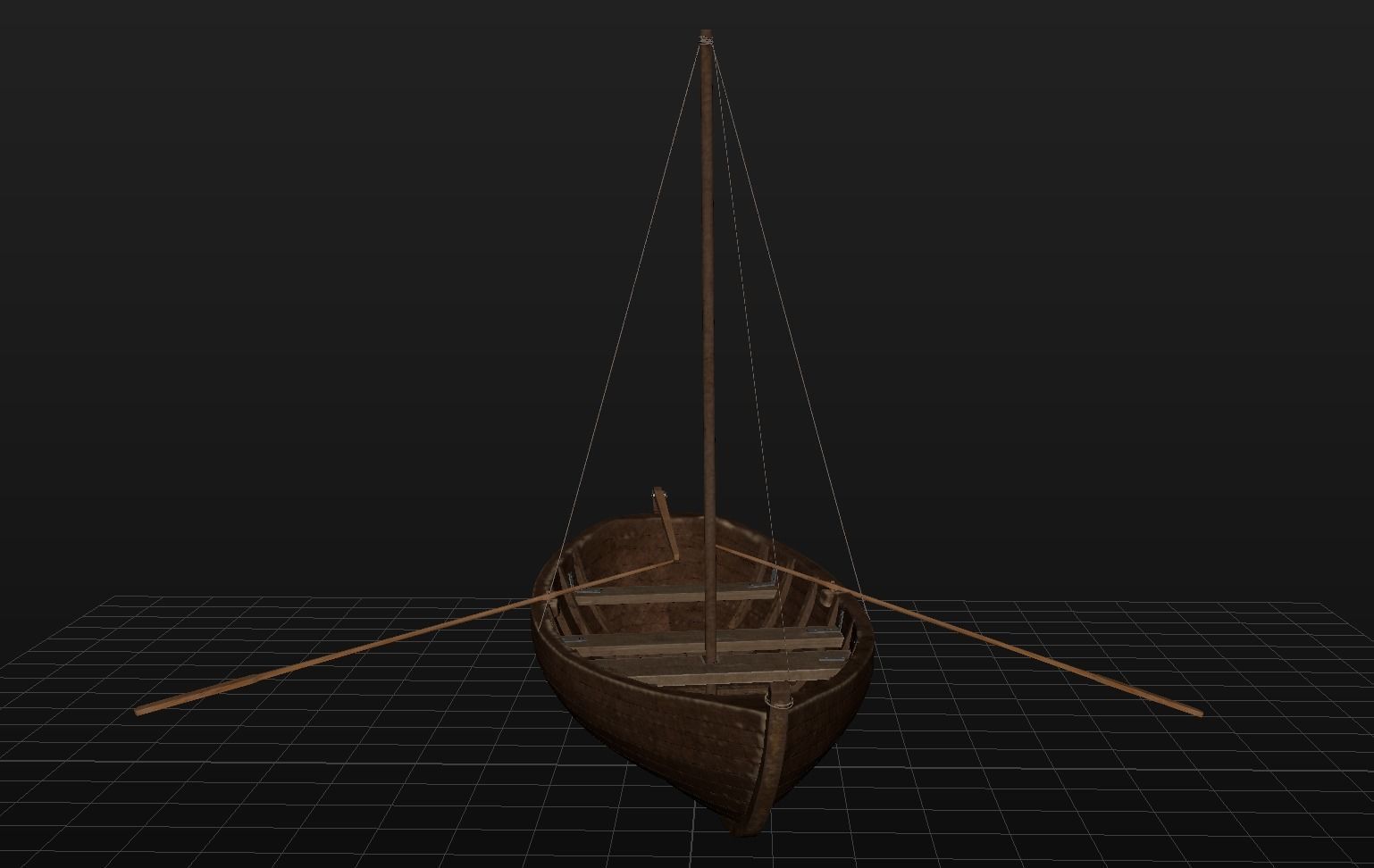 Boat - Rowboat - Sailboat - Animated Low-poly 3D model_5