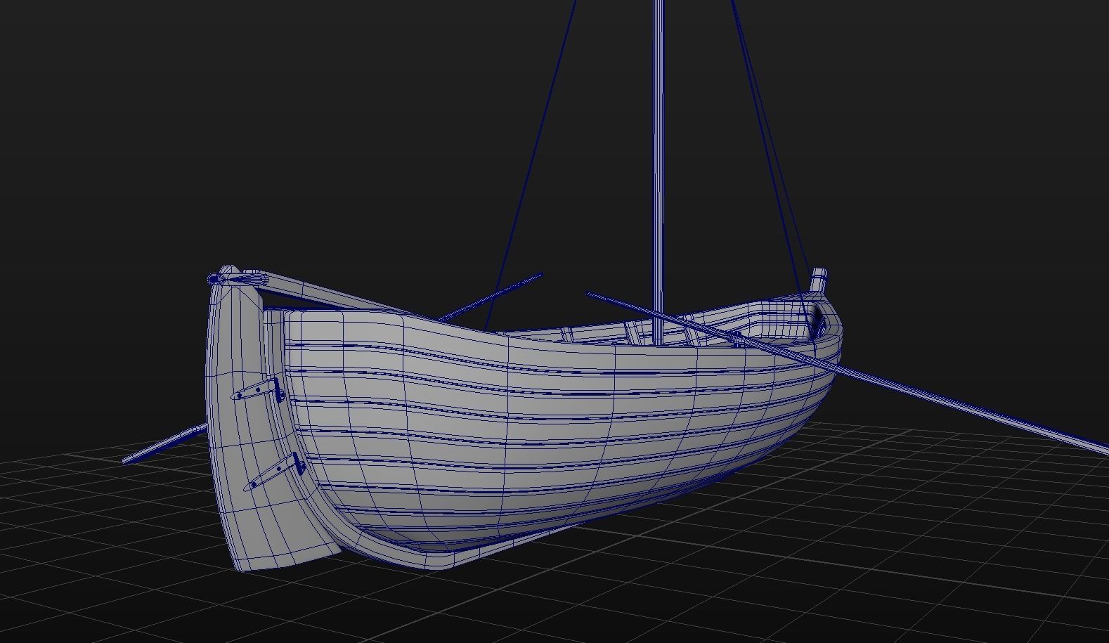 Boat - Rowboat - Sailboat - Animated Low-poly 3D model_16