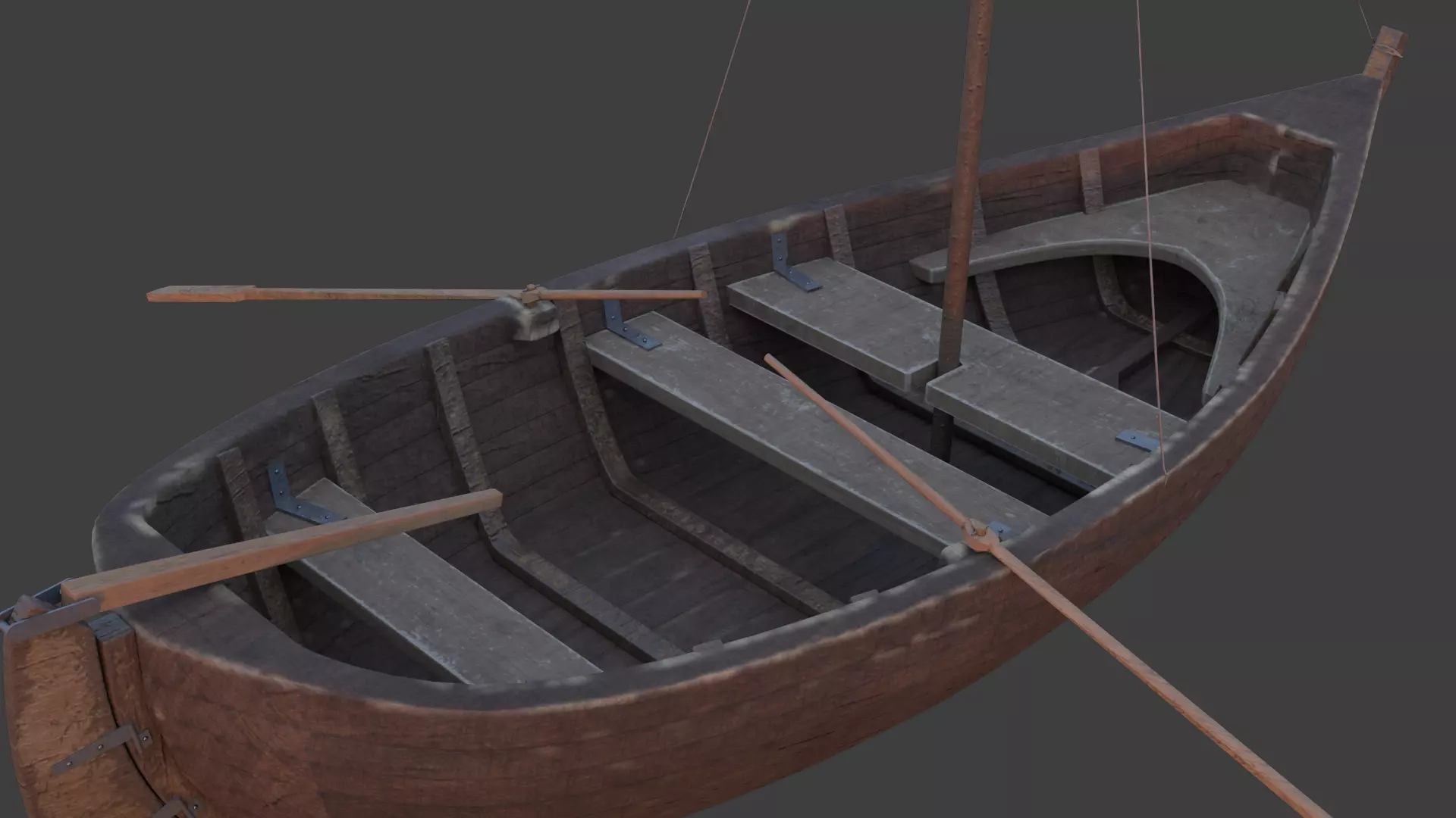 Boat - Rowboat - Sailboat - Animated Low-poly 3D model_0
