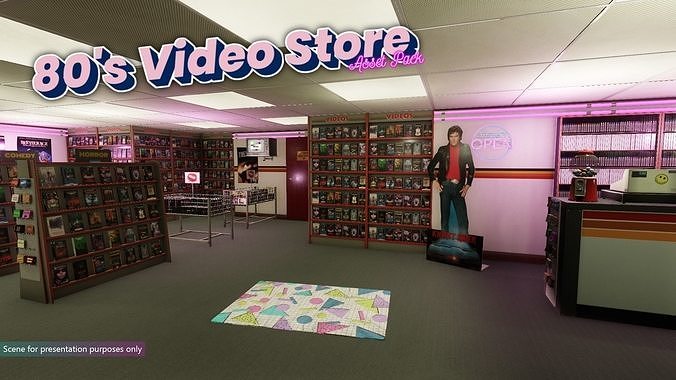 Low-Poly 80s Video Store Pack Low-poly 3D model
