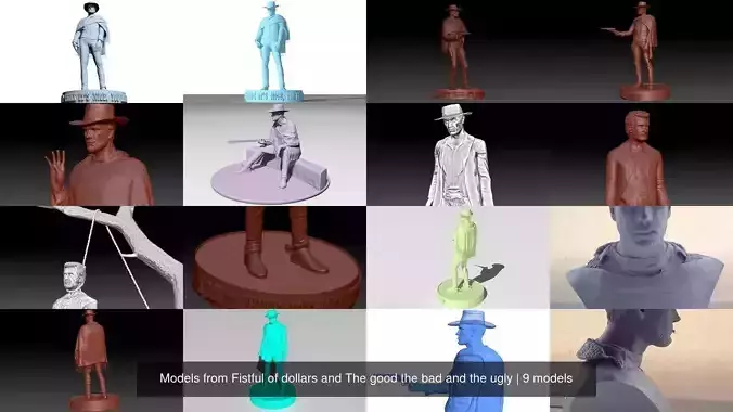 Models from Fistful of dollars and The good the bad and the ugly 3D Model Collection