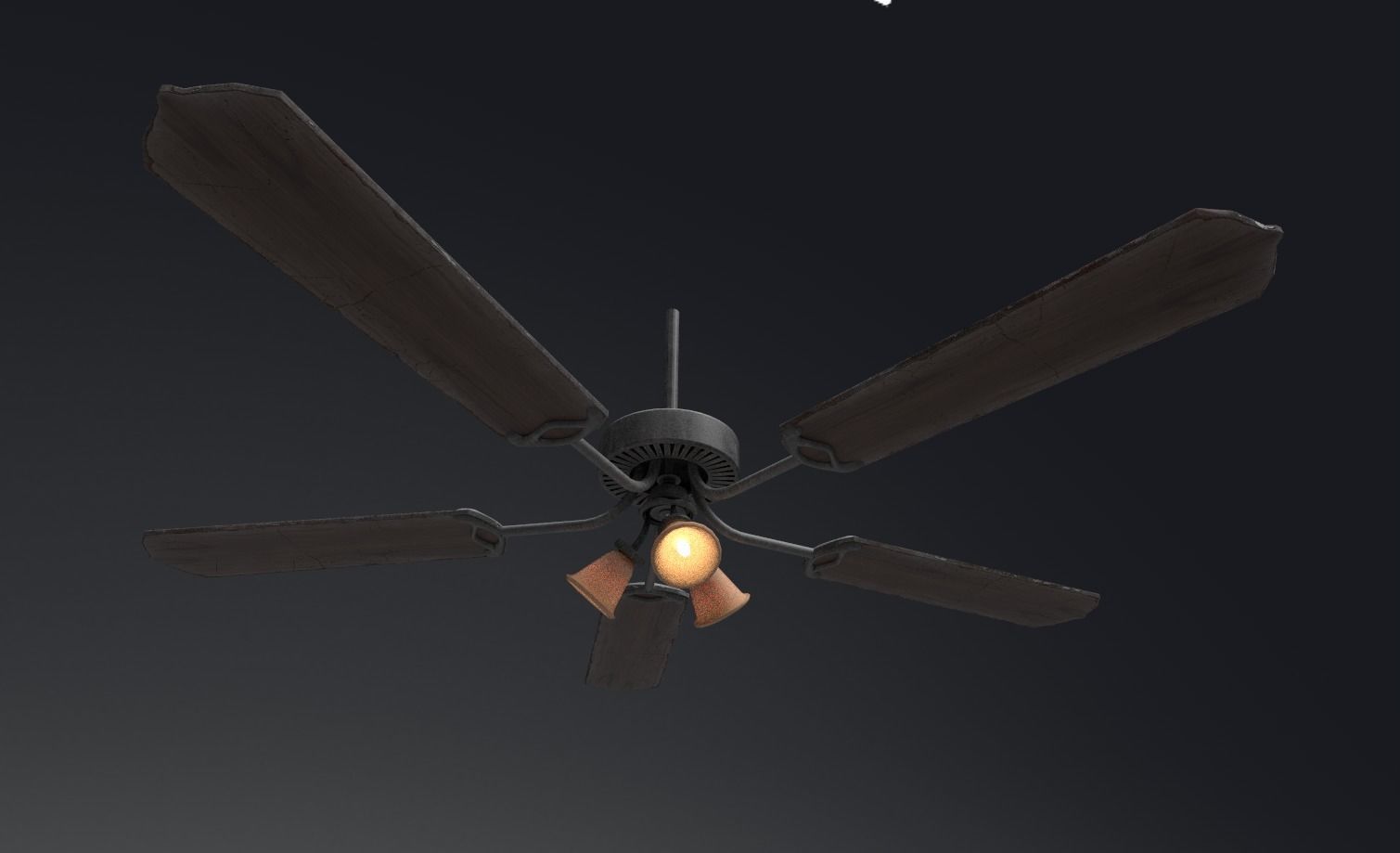 Retro Ceiling Fan Low-poly 3D model_3