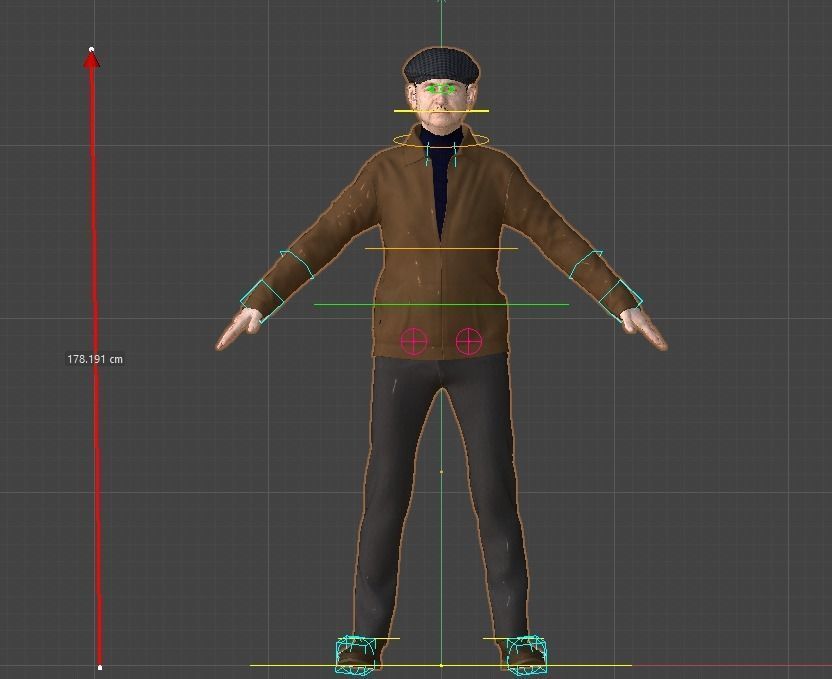 Old Man Photo realistic Character Low-poly 3D model_9