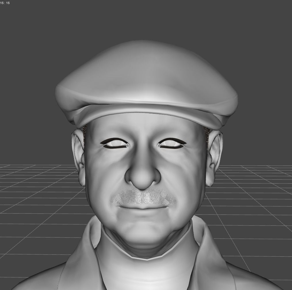 Old Man Photo realistic Character Low-poly 3D model_5