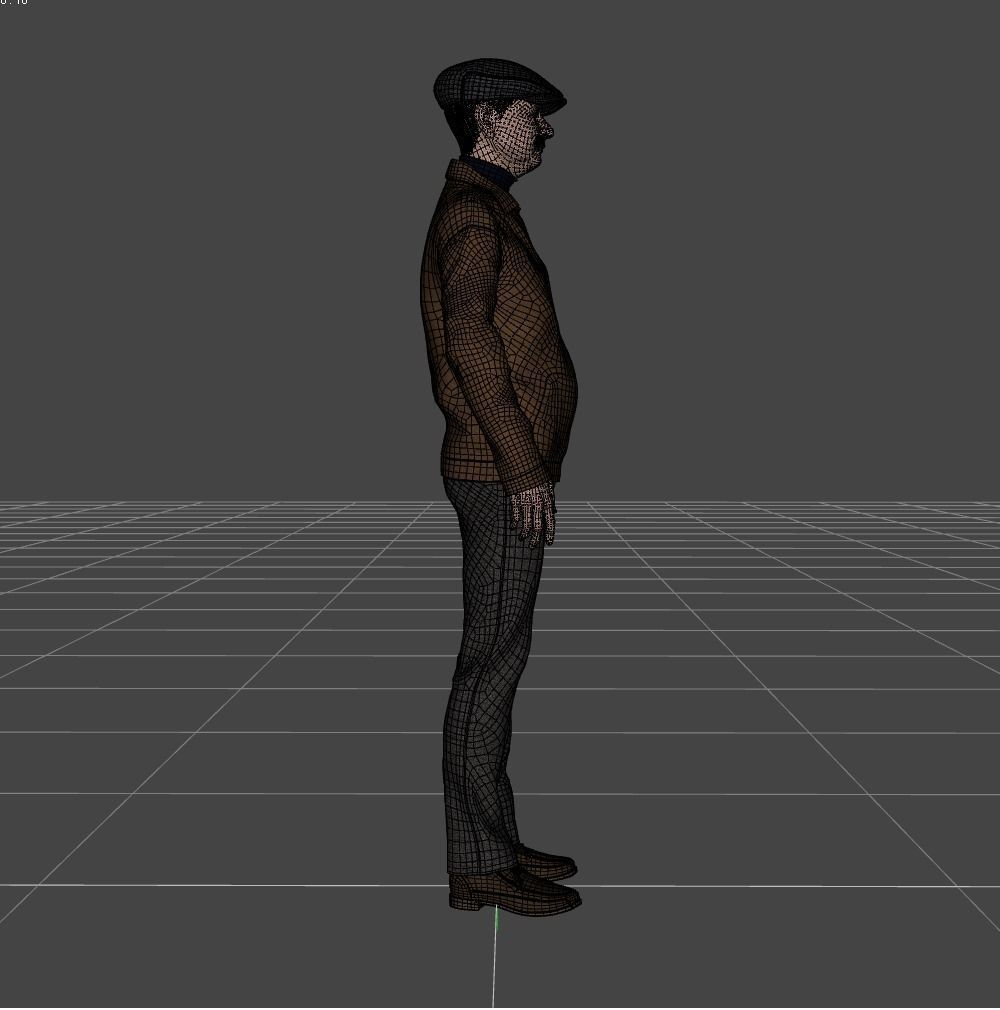 Old Man Photo realistic Character Low-poly 3D model_6