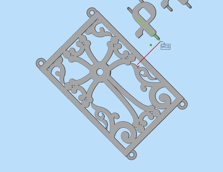 armenian cross and letters bracelet and pendant 3D print model_41