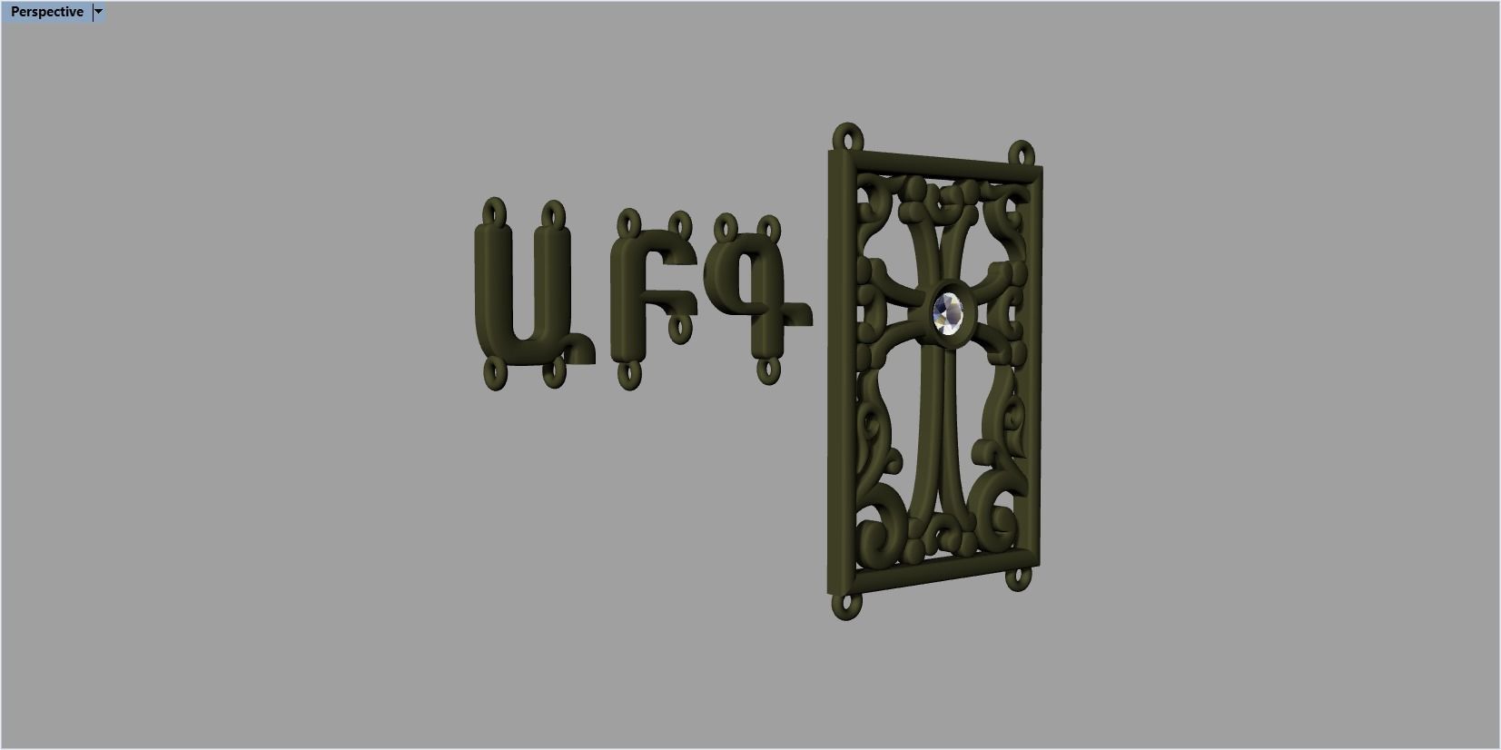 armenian cross and letters bracelet and pendant 3D print model_21