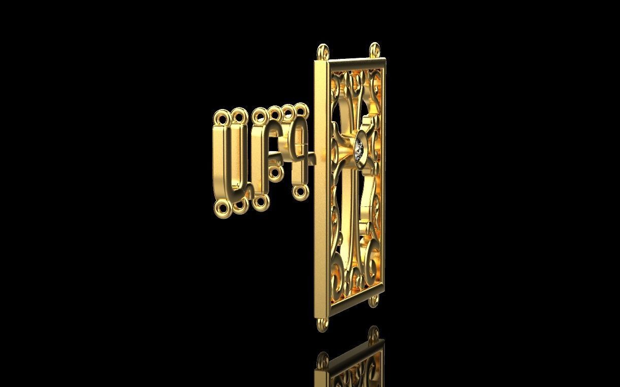 armenian cross and letters bracelet and pendant 3D print model_6