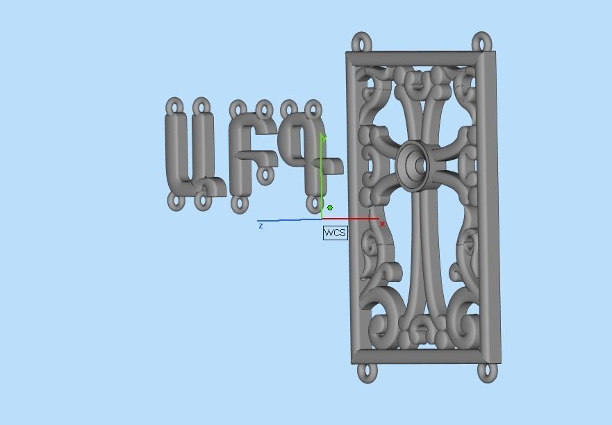 armenian cross and letters bracelet and pendant 3D print model_31