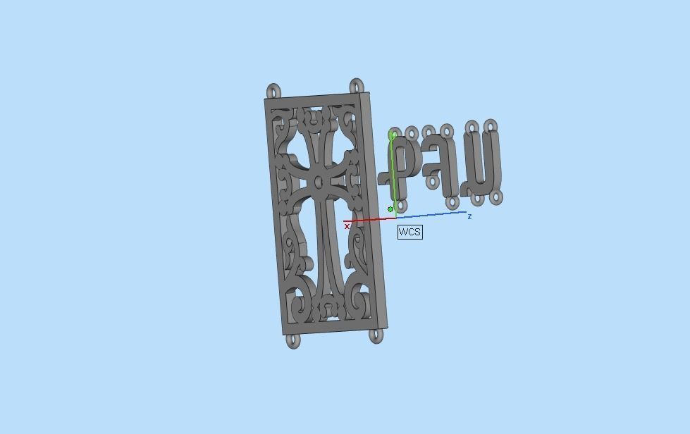 armenian cross and letters bracelet and pendant 3D print model_34