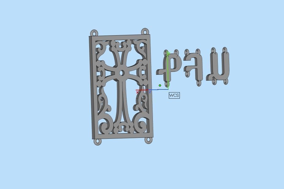 armenian cross and letters bracelet and pendant 3D print model_33