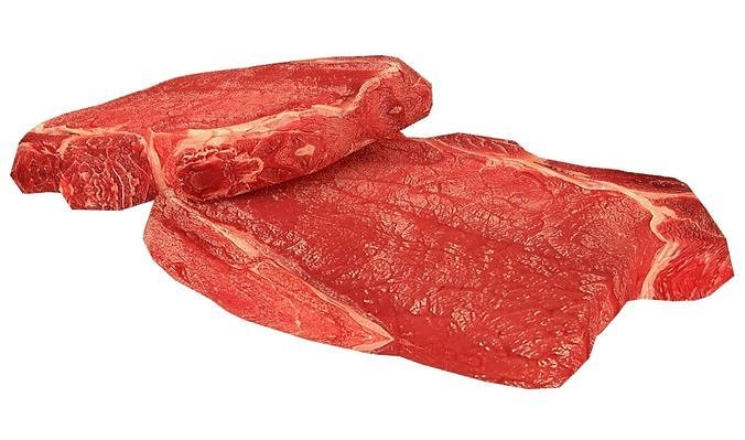 Realistic Meat piece of steak Low-poly 3D model